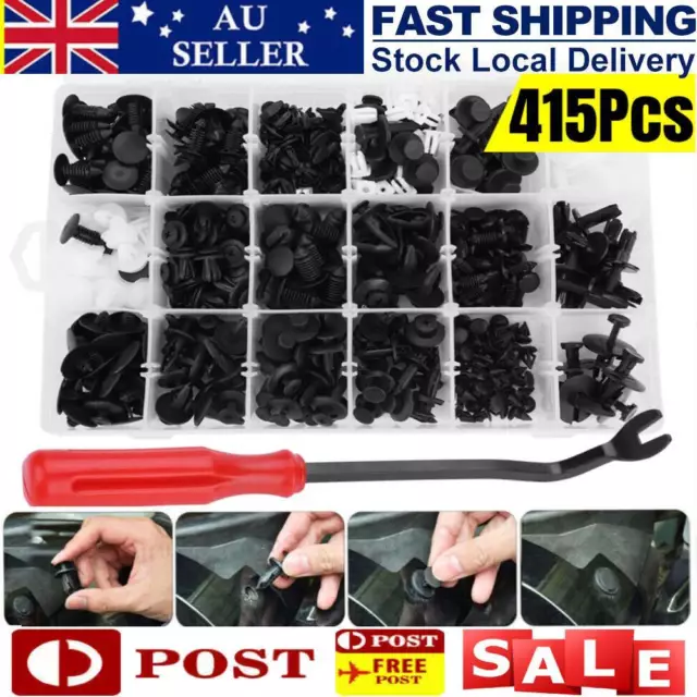 415 PCS Car Body Trim Clips Retainer Bumper Auto Panel Push Plastic Fastener Kit