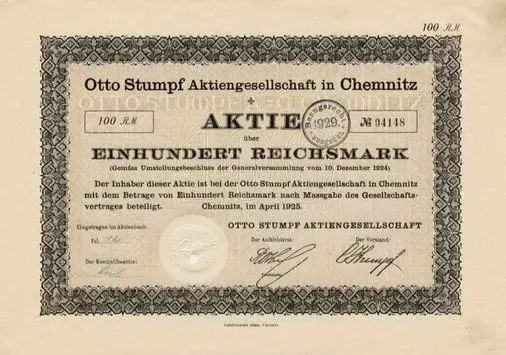 Otto Stumpf AG  Chemnitz  1925