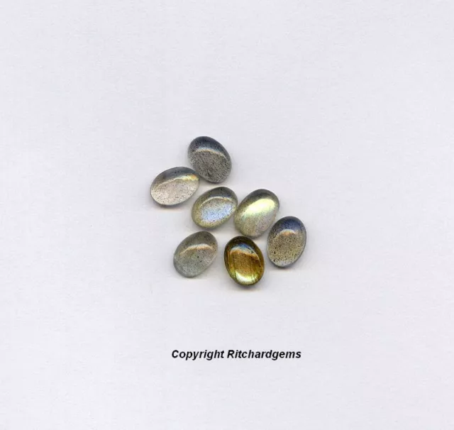 7x5 mm Semi Precious Oval Cabochon Cut Labradorite For Two