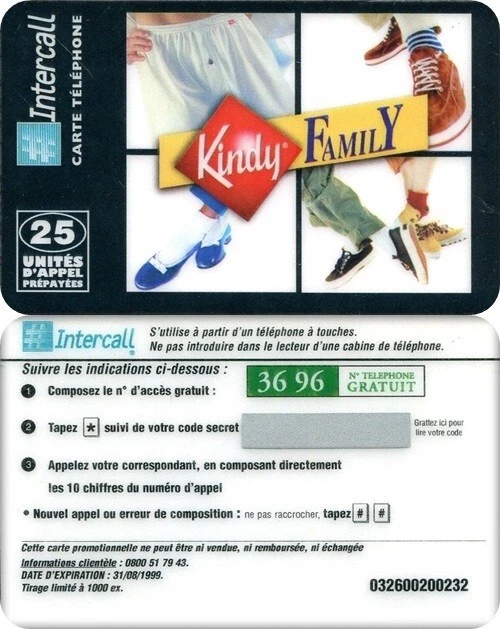 N°489  Rare Telecarte Prepayee A Code Intercall 1999 / 1000 Ex. / Neuve