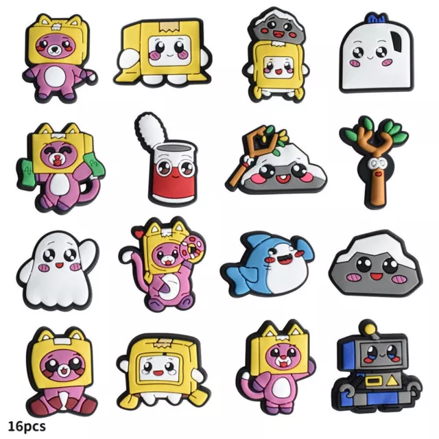 16x Cute Cartoon Kat Tier Zubehör Shuhe Charm Schuhstecker Anstecker Pin Neu