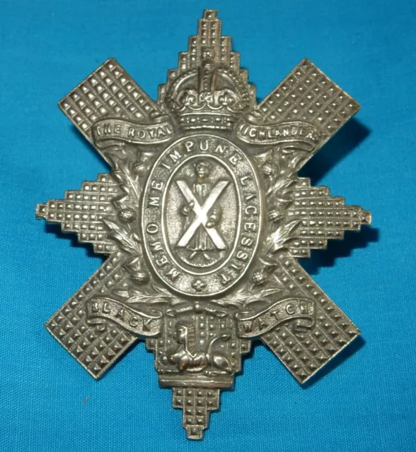 Pre 1953 Royal Highlanders Regiment Black Watch Cap Badge British Kc Wm