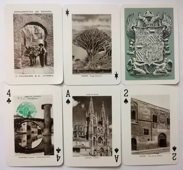 Vintage Playing Cards Wide Monuments Spain Fournier 1959 52 &2J & Box Postfree