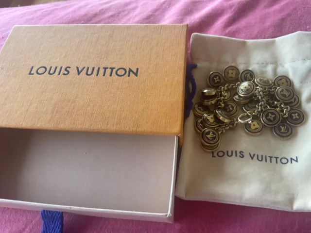 Louis Vuitton, Accessories, Louis Vuitton Bracelet Chain Monogram Medium  Size M0308 Mens Metal