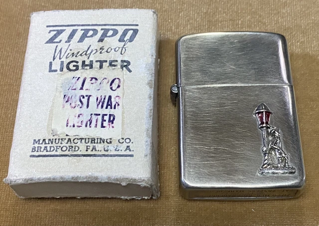 Rare Vintage Early 1946 Zippo Tall 3bbl Og 14hole Insert Pin Attached Org Box