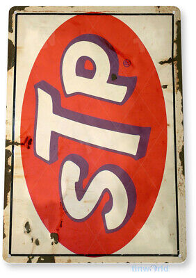 Tin Sign STP Motor Oil Sign Rustic Oil Gas Station Tin Metal Sign Garage B909