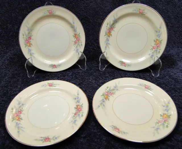 Homer Laughlin Eggshell Nautilus Ferndale Bread Plates 6 1/8" Set 4 Excellent