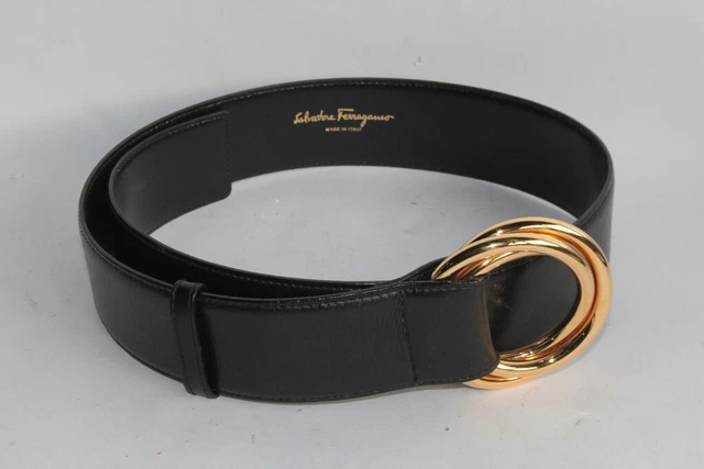 Ceinture SALVATORE FERRAGAMO cuir noir (56569)
