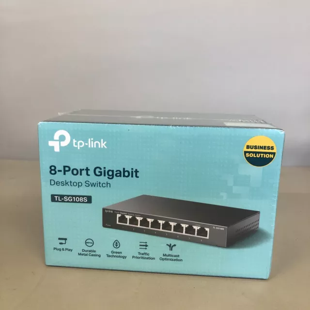 TP-Link TL-SG108S 8-Port Gigabit Bureau Commutateur Neuf Emballage #C1