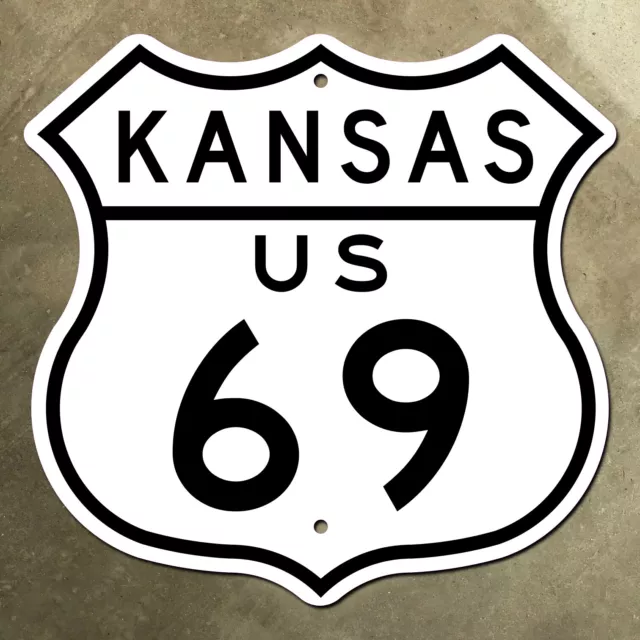 Kansas US route 69 highway marker road sign 1962 shield