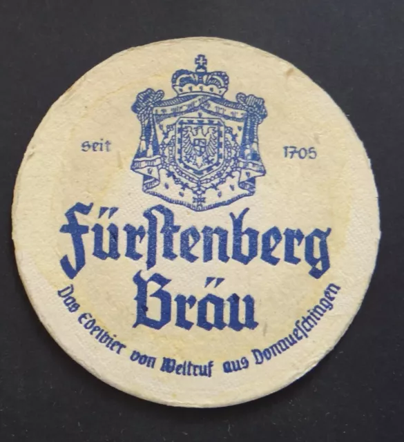 Ancien sous-bock bière FURSTENBERG BRAU bier coaster Bierdeckel 4