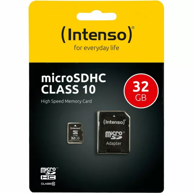 Intenso microSDHC 32GB Class 10 MicroSD Ultra High Speed Memory Card SD-Adapter