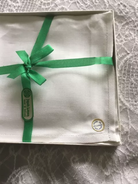 Boxed Set Of Finest Quality Irish Linen Ladies Hankies, Unused 2