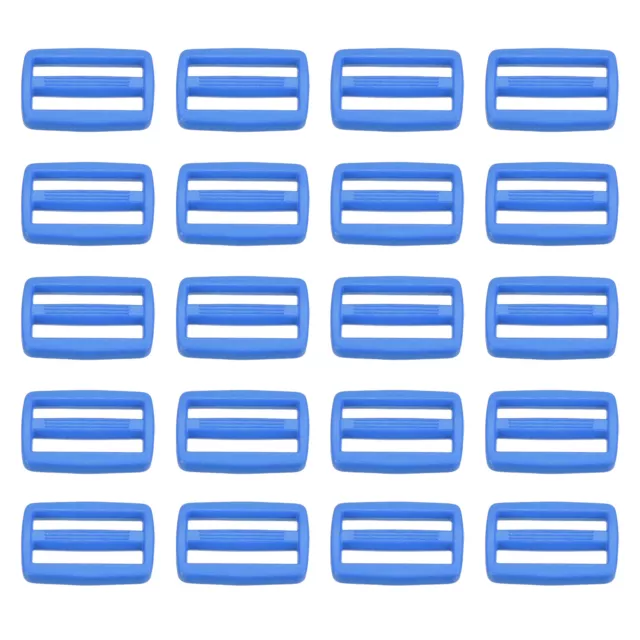 Paquete de 1" 50 hebillas deslizantes Tri-Glide correa cierre de correa azul