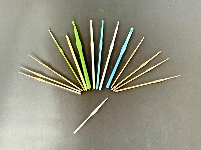 Vintage Lot Crochet Hooks Needles Boye England Plastic Metal Old