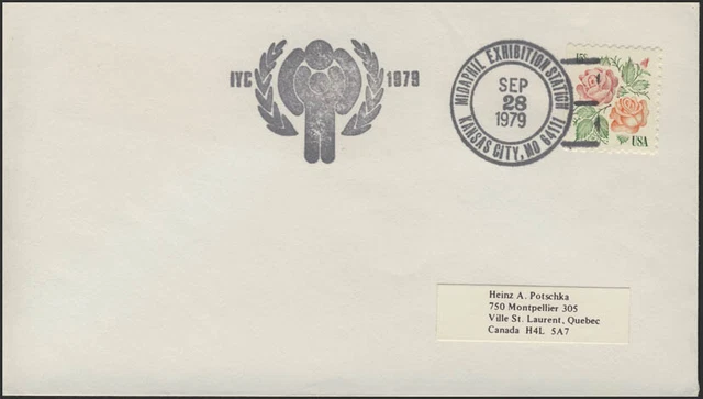 USA Flowers, Letter SSt from Stamp Exhibition MIDAPHIL Kansas