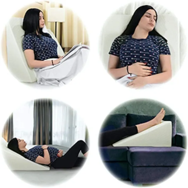 LARGE Bed Wedge Raised Pillow Acid Reflux GERD Memory Foam Back Support Pillow