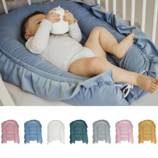 NEU PREMIUM VELVET Baby Nestchen Kokon Babynest Kuschelnest SAMT