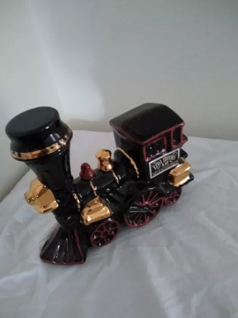 Vintage Ezra Brooks Black Locomotive Train Ceramic Whiskey Decanter(empty)