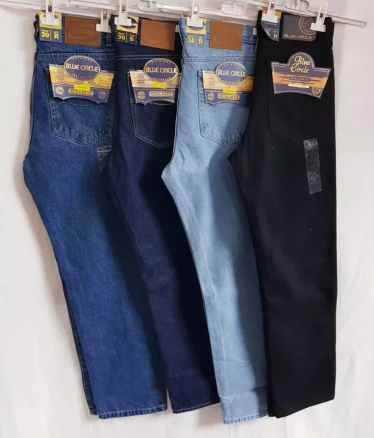 Mens Straight Leg Jeans Basic Work Denim Trousers Pants Big Tall New Waist Sizes