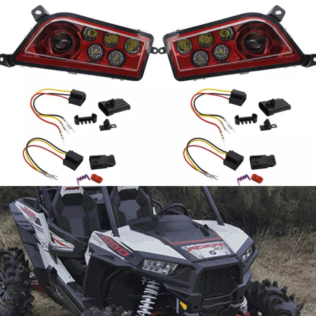 Red UTV LED Front Headlight For Polaris RZR XP 1000/4 1000 /XP Turbo 2014-2016