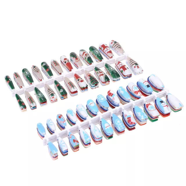 288pcs Christmas Press-on Nails with Adhesive Tabs - Winter Party Accessories
