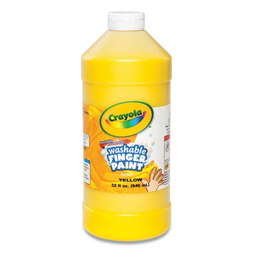Pintura para dedos lavable Crayola, amarillo, botella de 32 oz