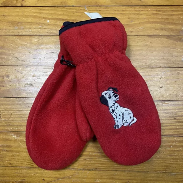 Disney 101 Dalmatians Gloves Women’s Size M/L Red Embroidered Dogs Vintage NEW