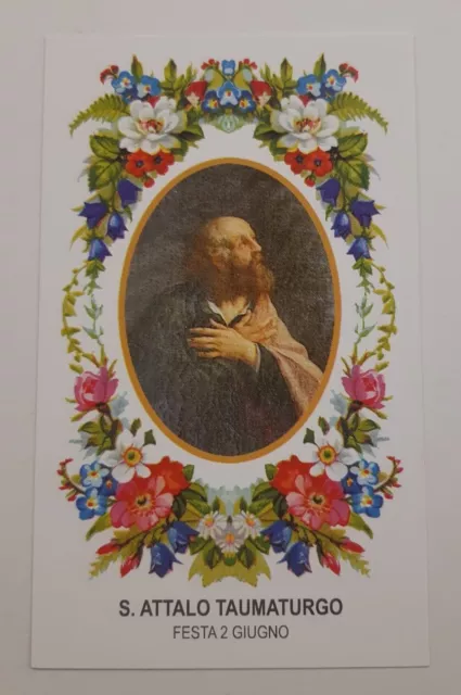 Santino SAN ATTALO TAUMATURGO Holy Card Image Pieuse Heiligenbild Prayer