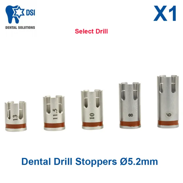 1x DSI Dental Fixture Drill Stoppers Ø5.2mm Drilling Surg Stainless Stopper