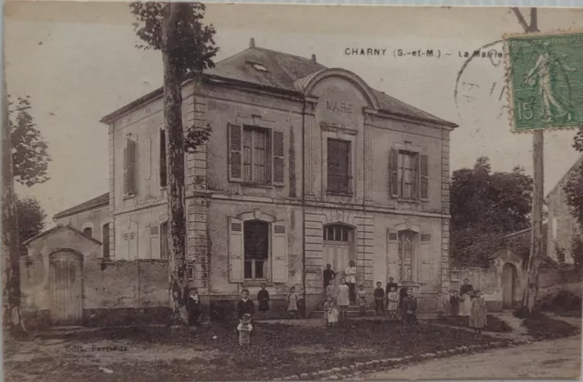 Charny 77 CPA La Town Hall Good Condition 1923