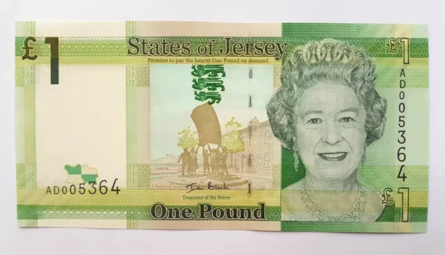 £1 Banknote State of Jersey 1 Pfund UNC Geburtstag Geschenkidee/niedrige Seriennummer