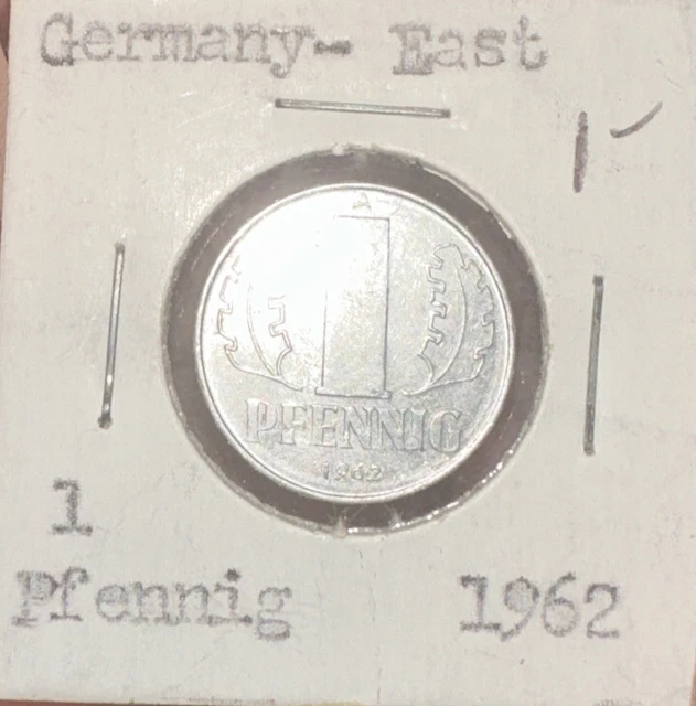 Coin Germany (East) 1 Pfennig 1962 KM8.1
