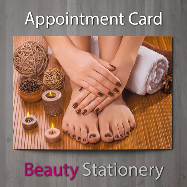 Appointment Card Beauty Salon Nail Pedicure Manicure Spa Therapist A7