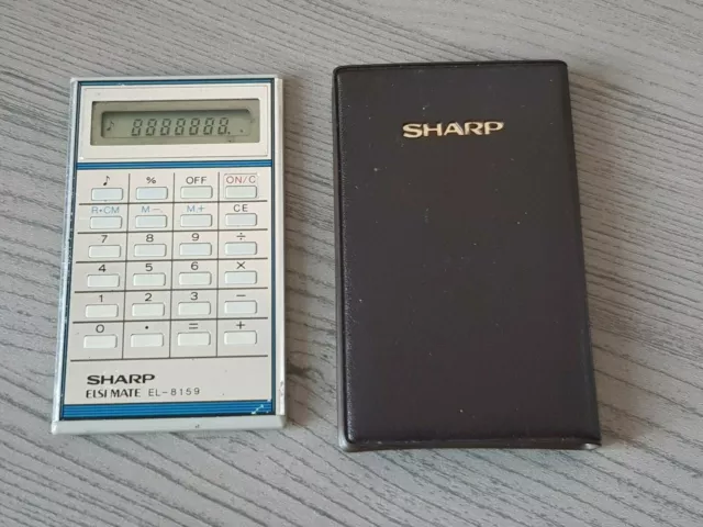 Vintage Mini Card music midi Calculatrice Sharp Elsi Mate EL-8159  calculator