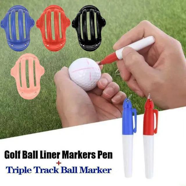 3X Golf Ball Triple Track 3 Line rker Stencil, ERC Chrome Soft Odyssey&2 Pen hw