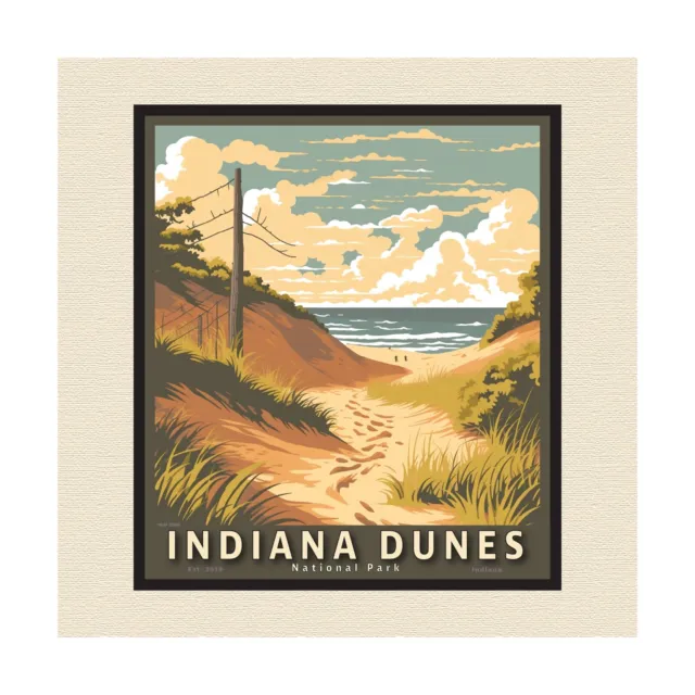 Indiana Dunes National Park Indiana Serigraph Style Art Poster