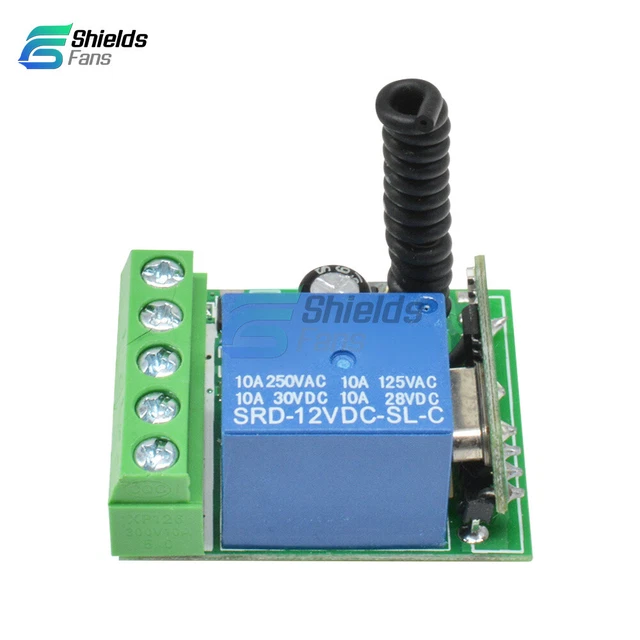 433MHZ Relay DC12V 10A 1CH Wireless RF Remote Control Switch Receiver