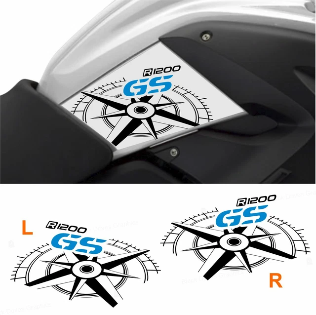 Autocollants Réservoir BMW R 1200 GS Adventure 2006-2013 – Lot De 2, Noir Mat | Décalcomanies Latérales Remplacement