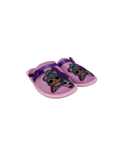 CIABATTE PANTOFOLE MOPPINE BAMBINA LOL ORIGINALE ROSA / VIOLA con FIOCCO