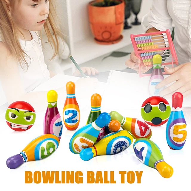 10 SOFT FOAM Bowling Set for Kids with 2 Balls Educational Toy for