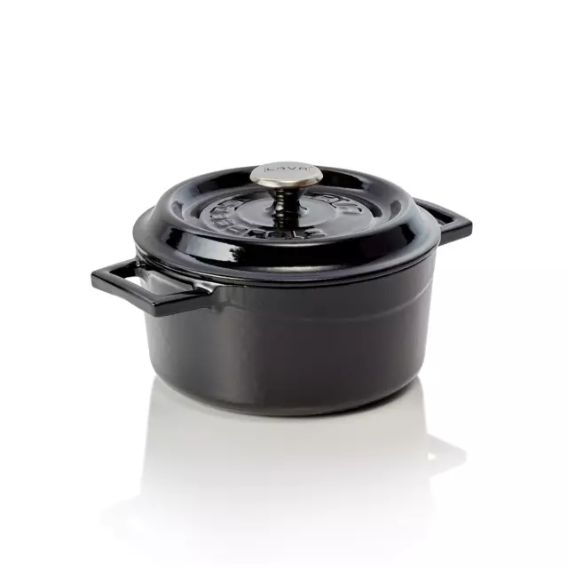 Cocette Topf Bräter Gusseisen schwarz  16,5x8,2 cm  mit angegossenen Griffen neu