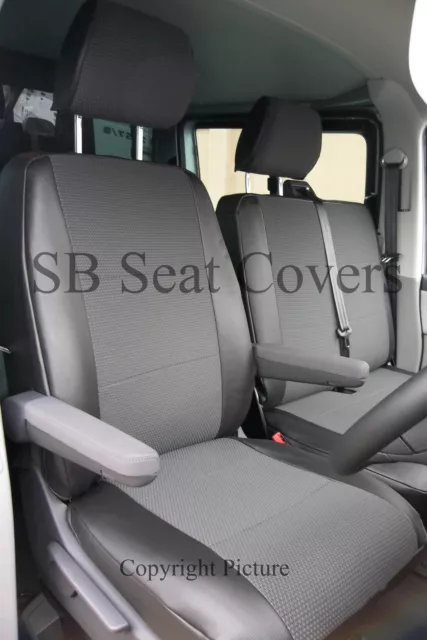 Para VW Transporter T5 Cubiertas de Asiento Furgoneta Gasolina 154 + Cuerina MTM 2