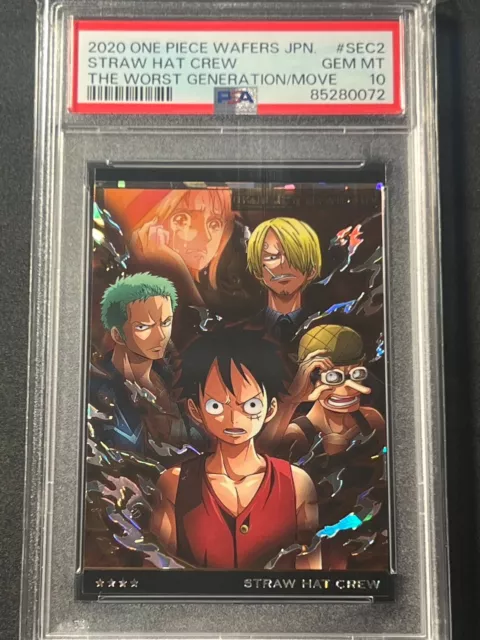 2020 One Piece Wafers Japanese #SEC2 STRAW HAT CREW PSA 10