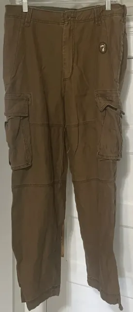 Old Navy Men’s Brown Cargo Paratrooper Military Tactical Pants 33X32 (34X31)