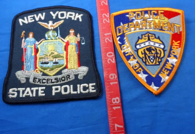 New York - State Police 4-1/2"; Cloth Patch Lot of 2