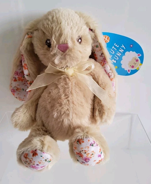33cm Bunny - Long Floral Ears - Brown