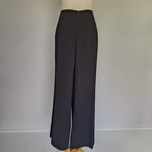 Carla Zampatti Black Crepe High Rise Wide Leg Dress Pants Size 8