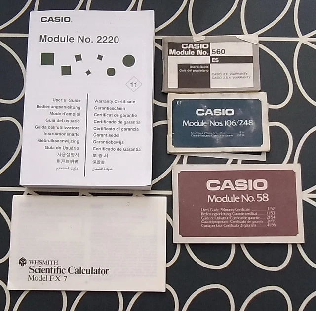 Olle Casio Module VINTAGE 80'S CASIO Watch Manuals Module No.220 No.58 No.106/248 No.560 ...