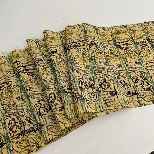 Forest #D 6.5x75 -2yd LONG Vintage Silk Japanese Kimono Fabric RM99
